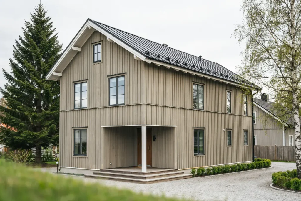 fasadrenovering och till ggsisolering p villa i munka ljungby