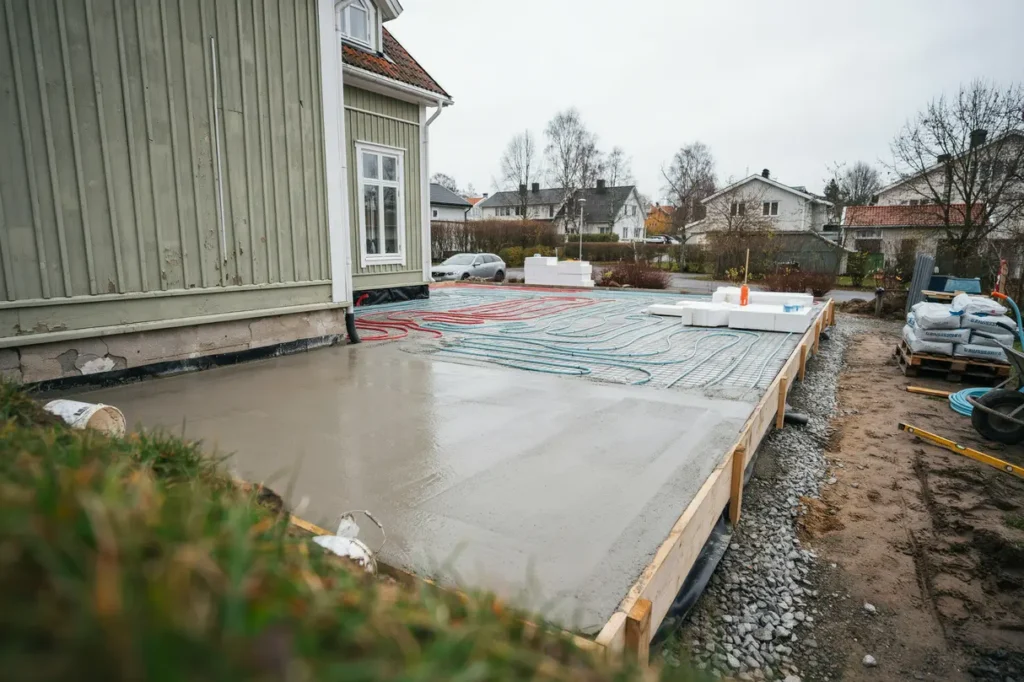 planera grundl ggning f r tillbyggnad med platta och golvv rme